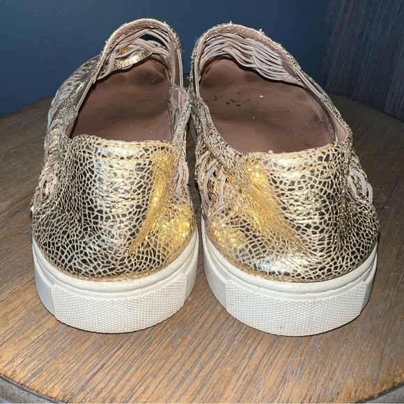Tory Burch Gold Metallic Hurache II Sneakers - Picture 3 of 9